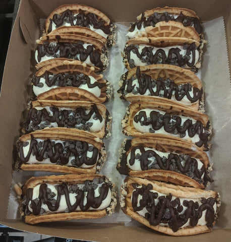 Gluten-Free Cheesecake Dessert Tacos - Chocolate