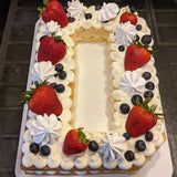 Gluten-Free Letter & Number Elegance Cakes - Strawberry & Blueberry Classic Vanilla Cake *DAIRY-FREE*
