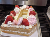 Gluten-Free Letter & Number Elegance Cakes - Strawberry with Classic Vanilla Cake *DAIRY-FREE*