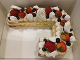 Gluten-Free Letter & Number Elegance Cakes - Strawberry & Blueberry Classic Vanilla Cake